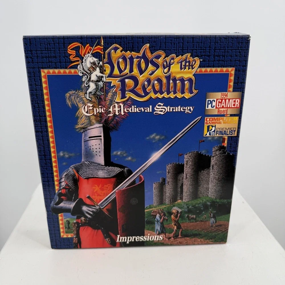 VTG‎ Lords Of The Realm PC MS-DOS 3.5 Disc Strategy Game Impressions 94 Big Box